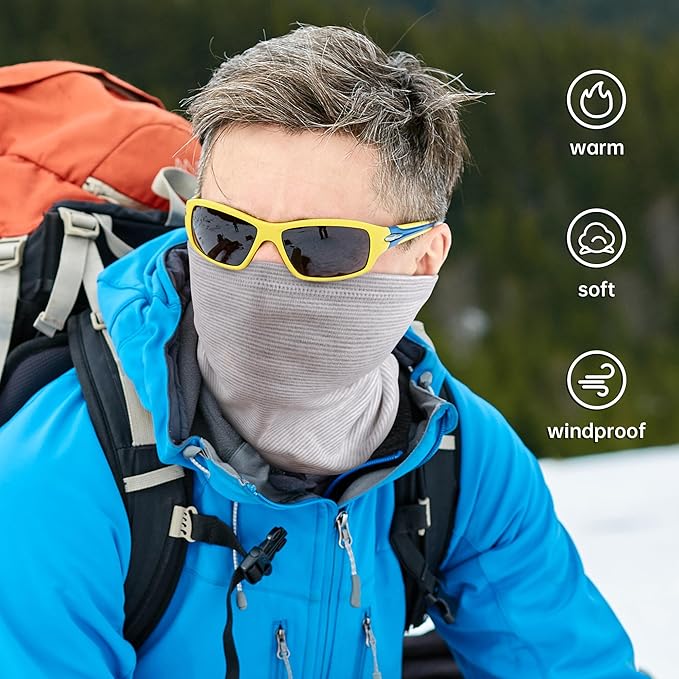 Winter Neck Gaiter Warmer, Soft Fleece Face Mask Scarf for Cold Weather Skiing Cycling Outdoor Sports