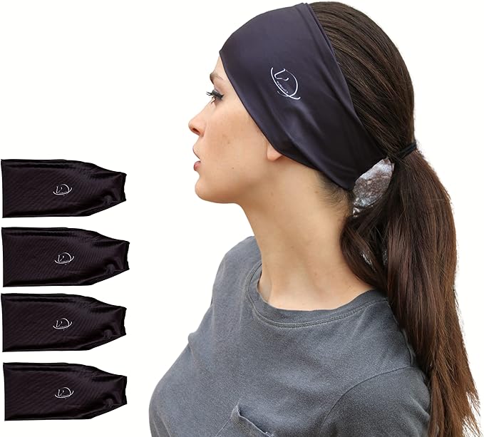 Equestrian Headbands Designed to Wick Moisture and Protect Hair Under Helmets, for Horseback Riding, Biking, and Securing Ear Buds
