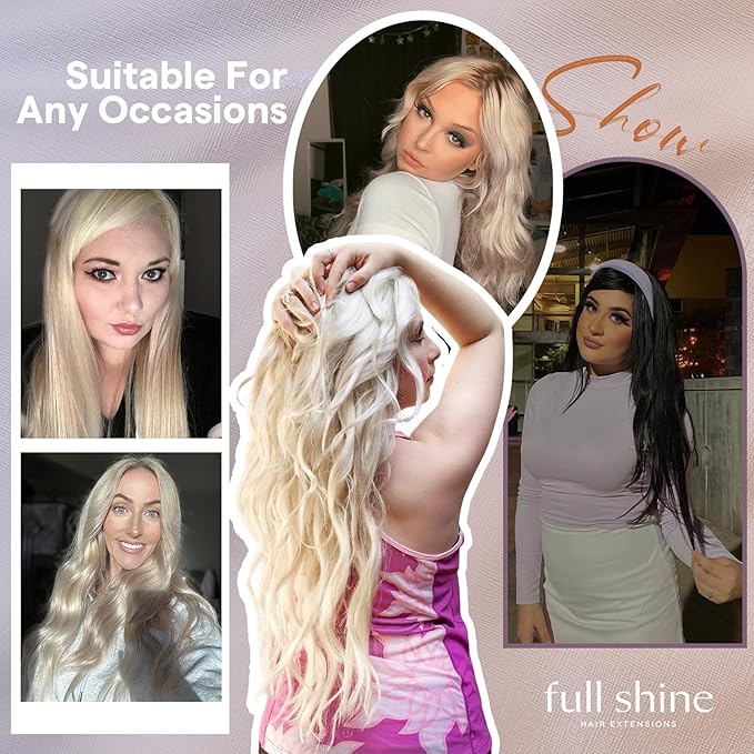Full Shine Tape in Hair Extensions Human Hair Genius Weft Hair Extensions for Women 22 Inch Color 8 Ash Brown Ombre 60 Blonde And 18 Dark Ash BLonde Tape in Extensions 50G A Piece Full Head