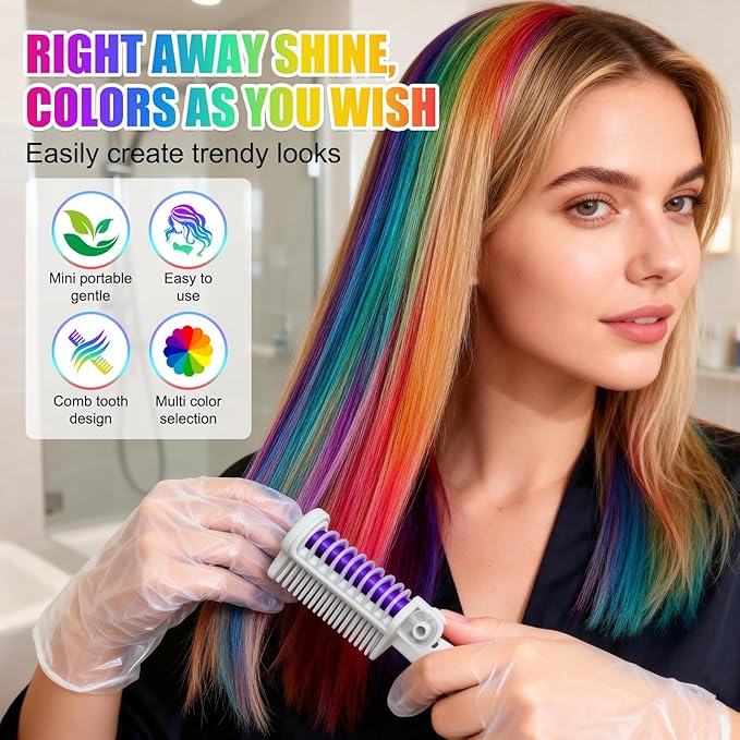 8 Color Hair Chalk for Girls ， Hair Chalk Comb Kids Temporary Hair Color Dye - Teen Girl Gift Hair Stuff Accessories Makeup Kit Christmas Gifts Toys for Girls