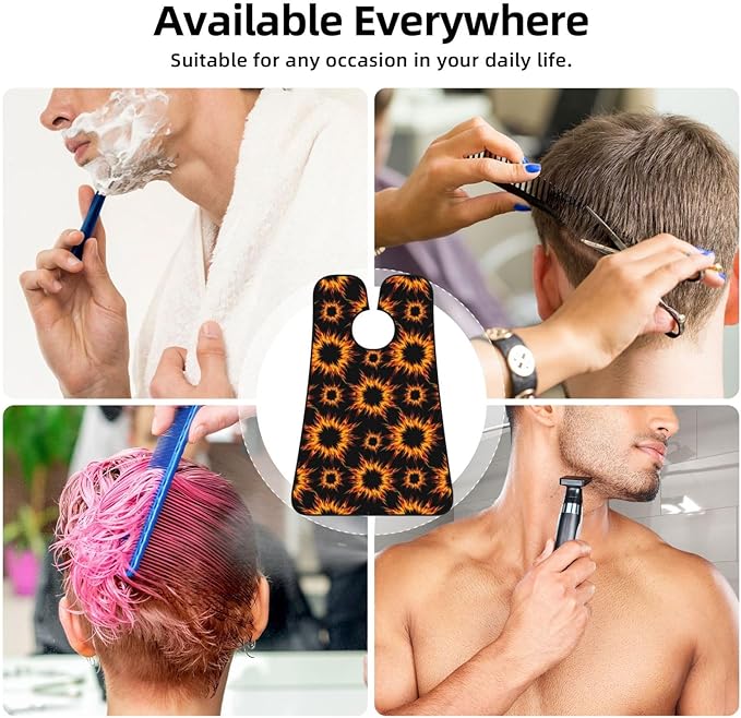 Men's Shaving Accessory Fire Flame, Waterproof Beard Apron with Hair Catcher & Suction Cups