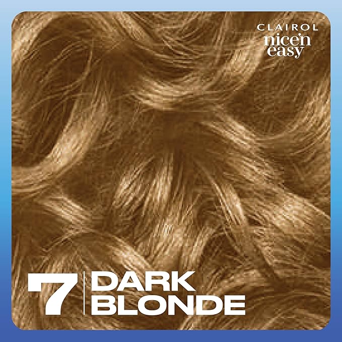 Clairol Nice'n Easy Permanent Hair Dye, 7 Dark Blonde Hair Color, Pack of 1