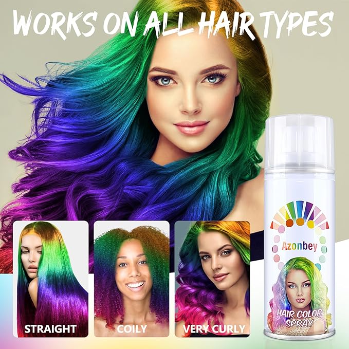 Halloween Hair Spray,Temporary Hair Color Spray for Women Kids Men,Washable Hairspray,Colored Hair Spray,Color Hairspray for Halloween,Party,Cosplay,Christmas Day (01#Blue)