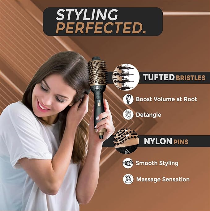 IYASA Oval Blow Dryer Brush, Hot Air Brush for Smooth, Frizz-Free Hair, One-Step Hair Dryer & Volumizer, Professional Salon Quality, Ionic Blow Dryer Styler for All Hair Types, Anti-Frizz