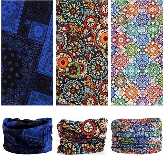 Neck Gaiter Headband Headwear Head Wrap Face Mask Magic Scarf Bandana for Men and Women