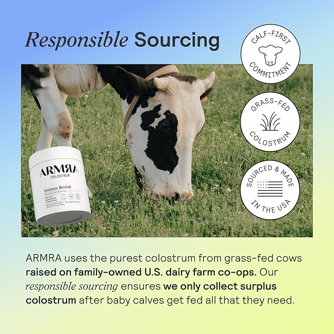 ARMRA Colostrum™ Powder | Arctic Chai | Gut Health & Bloating | Skin & Hair | Immunity | Keto, Gluten & Fat-Free | 30 Servings