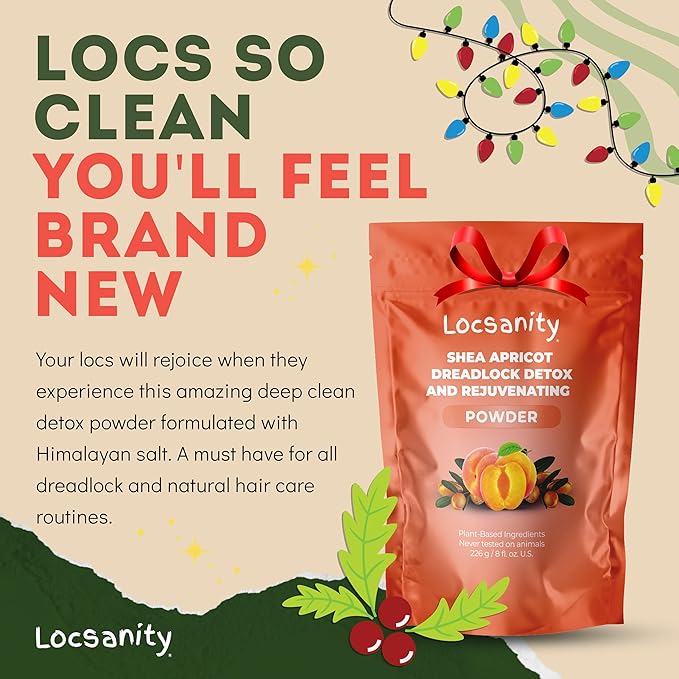 Locsanity Dreadlock Hair Scalp Detox - Deep Clean Dreadlock Powder, Cleansing Conditioner - Natural Hair Cleanser for Build Up - ACV Alternative, Loc Care and Maintenance Products