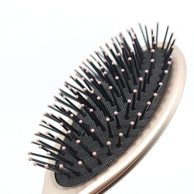 Earth & I Rosegold Hair Brushes for Women, Pink Hairbrush, Rose Gold Women Hair Brush, Kids Hairbrush, Brushes and Combs, Detangling and Styling (Oval)