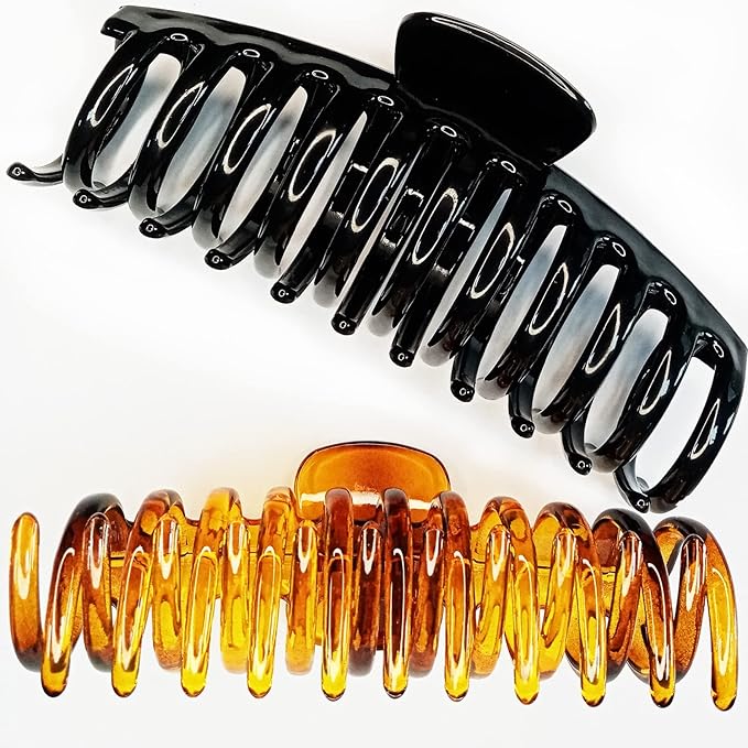 5.5“ Extra Large Hair Clips Long Thick Hair Women’s Jumbo Hair Claw Clips Huge Black Brown XL Giant Claws Strong Basic Gripper