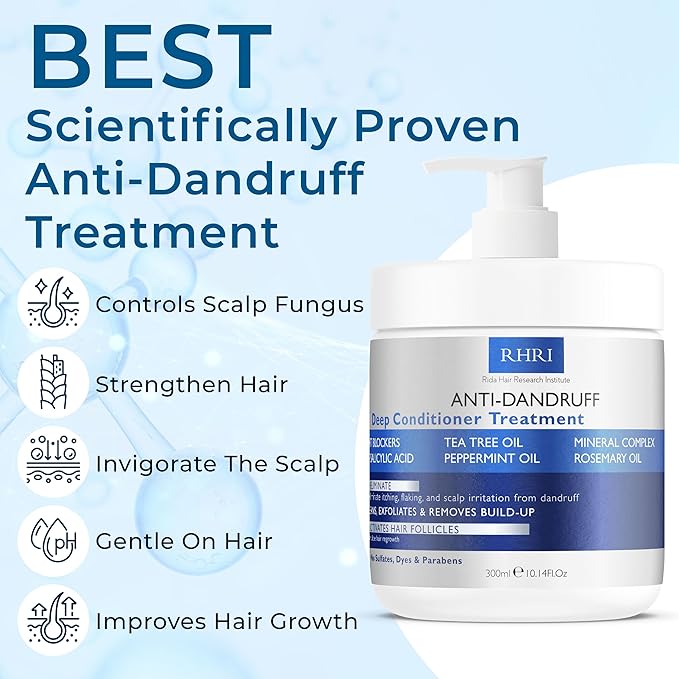 Anti Dandruff Deep Conditioner with Tea Tree Oil & Salicylic Acid | Anti-Fungal Relief | Dandruff Treatment For Itchy Scalp and Folliculitis | Scalp Treatment Which Promotes Healthy Hair Growth