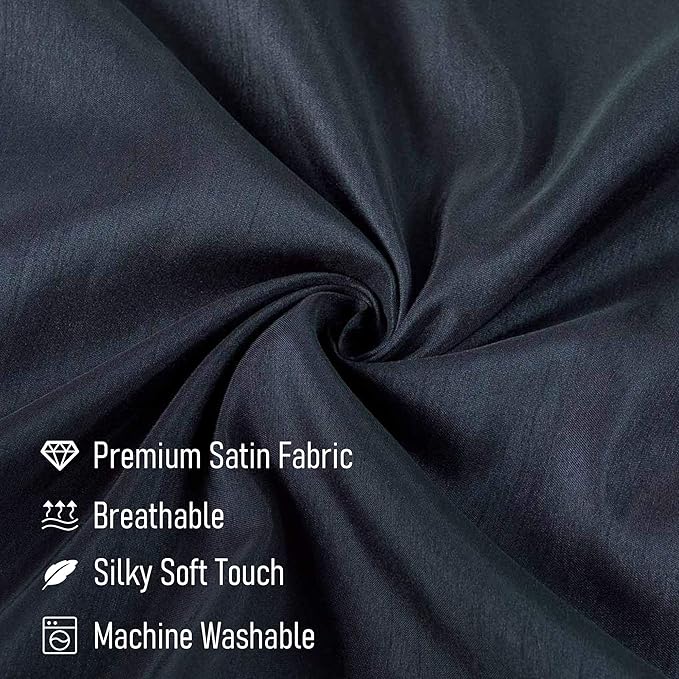 Tyfitb Satin Pillowcase Set for Hair & Skin Care – Cooling, Hypoallergenic, Anti-Frizz, Wrinkle-Free – Soft, Luxurious Pillowcases with Envelope Closure – 2-Pack, Standard Size 20x26, Gift-Ready