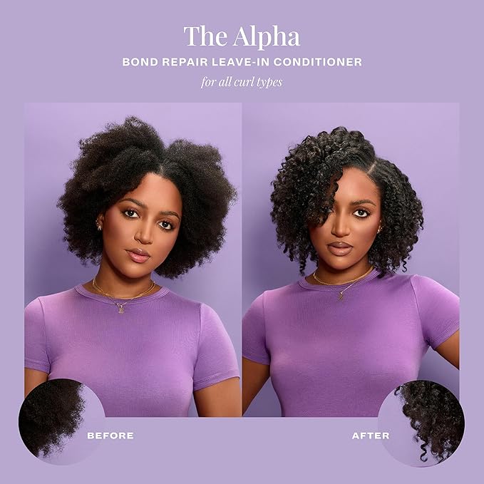The Alpha Recoil & Curl Bond Repair Leave In Conditioner, 6 oz, Leave-In Cream for Coily, Curly, Wavy Hair, Repairs, Strengthens & Moisturizes with Vitamins & Amino Acids