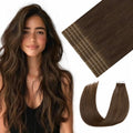 Youngsmile Insert Tape in Hair Extensions Injection Human Hair Extensions #4 Chocolate Brown Invisi Edge Tape ins Remy Human Hair 20 Inch Injected Hair Tape in Extensions 20pcs 45g Straight (#4,20'')