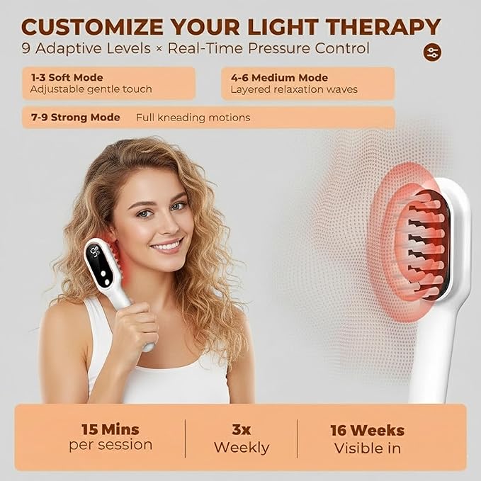 Red Light Therapy Hair Growth Brush, Electric Scalp Care Comb for Men and Women, Hair Wellness Treatment