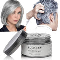 Grey Hair DyeTemporary Hair Wax,4.23oz Instant Hairstyle Mud Cream, Natural Hair Coloring Wax Material Disposable Hair Styling Clays Ash for Cosplay,Party,Masquerade, Halloween.etc (Sliver)