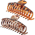 5.5 Inches Extra Large Hair Clips for Long Thick Hair Women’s Jumbo Hair Claw Clips 2 Counts in Set Hair Accessories (light leopard and coffee leopard)