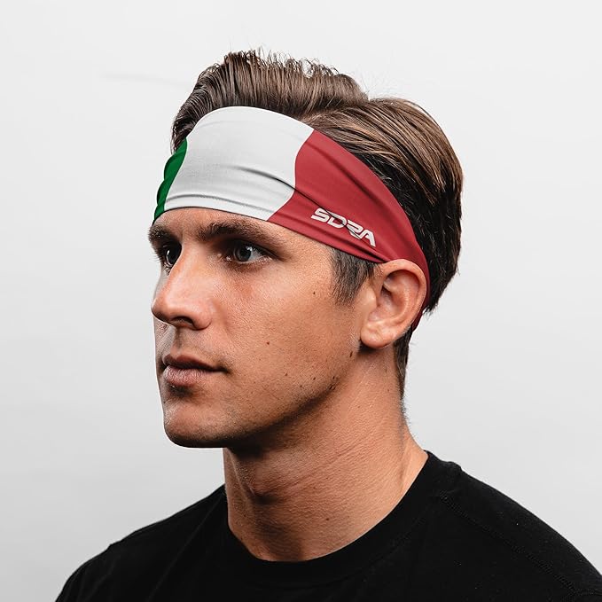 Suddora Country Flag Headbands, Wide National Flag Headbands for Sports Events, Non-Slip Fabric Sweatbands for Soccer, Tennis, Workout, Costume