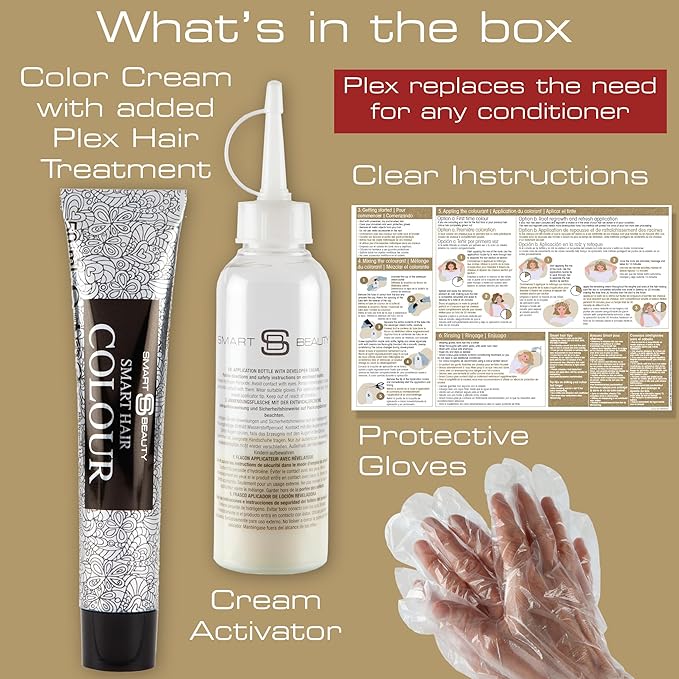 Creamy Blonde Hair Dye with added Plex Hair Care Conditioner, Permanent Hair Color with Natural Creamy Toner for Blond Hair, Vegan Hair Dye, Cruelty-Free - Smart Beauty Hair Color