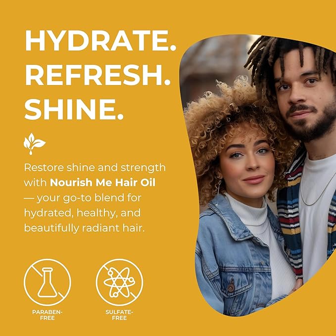 Nourish Me Hair Oil with Grapeseed & Argan Oil, Calendula Extract & Rosemary Oil is Lightweight and Ideal for Sisterlocks and Braids, Great for use with LOC/LCO Methods, 4 ounces