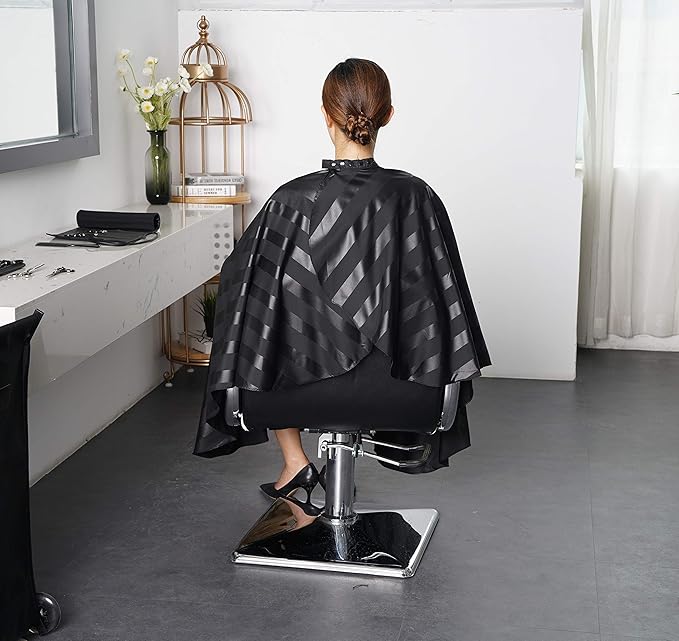 Professional Salon Cape, Polyester, Black, 54'x62', Barber Hair Cut Cape