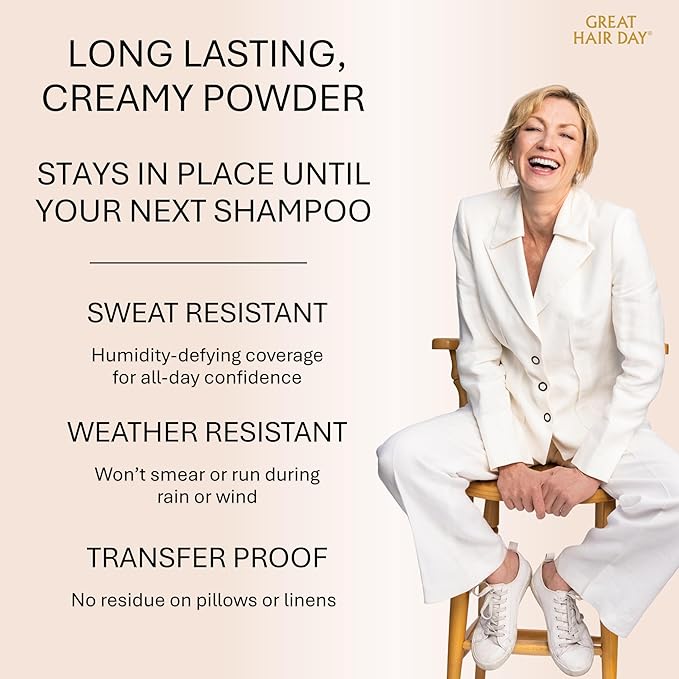 Joan Rivers Great Hair Day Root Touch Up Powder – Fill-in Powder for Thicker, Fuller Looking Hair (Ash Blonde)