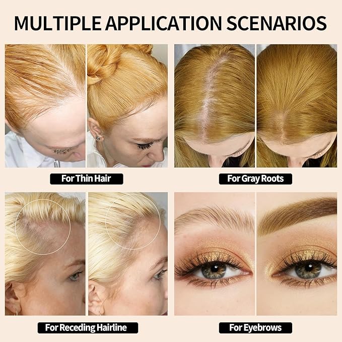 Root Cover Up Powder for Women - Light-Blonde Hair Fibers for Thinning Hair Shadow Powder, 2 Pack (Blonde)