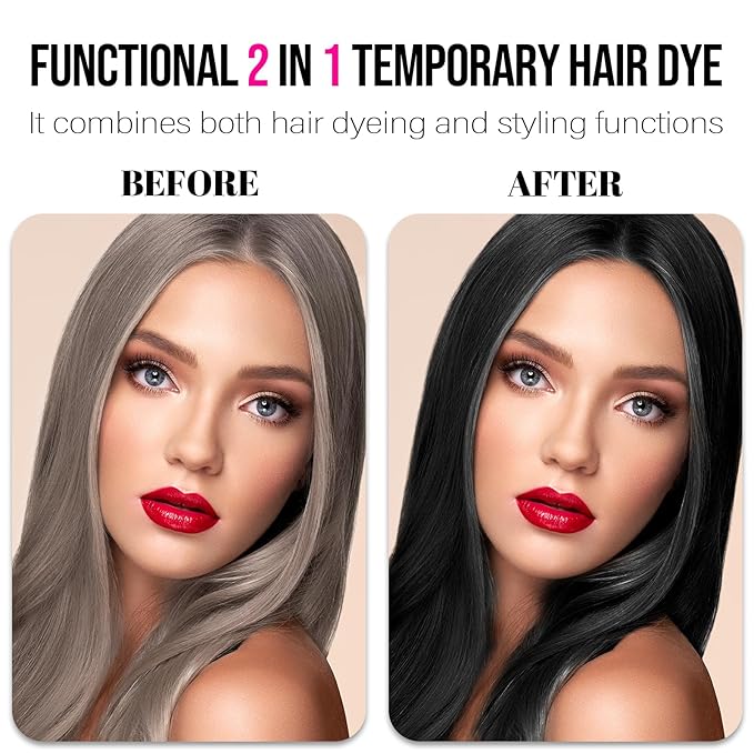 Temporary Hair Color Wax Dye,Hair Spray Color, Natural Hair Wax Color, Kids Temporay Hair Wax Dye Ash for Halloween Cosplay,Party,Masquerade (Black, 120g)