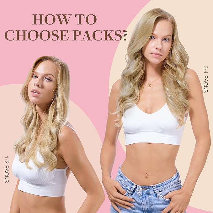GOO GOO Tape in Hair Extensions Human Hair, 16/22 Light Blonde Highlighted Golden Blonde, 20inch 50g 20pcs, Thick Ends Straight Seamless, Invisible
