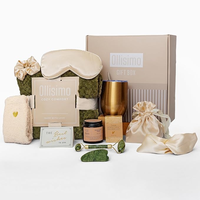 Luxury Gift Basket for Women – Spa Self Care Kit, Hug in a Box, Get Well Soon Package, Thinking of You Gift, Birthday Box, Relaxing Set, Sympathy Present for Her, Mom, Wife, Sister, Friend