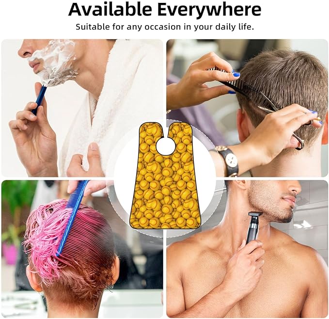 Beard Apron Hair Catcher, Yellow Softball Shave Bib, Waterproof Non-Stick Shaving Bib, Trimming Grooming Tool for Dad Men Anniversary