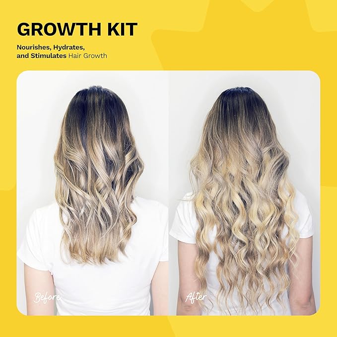 GINGER MILK Hair Growth Travel Kit | Stimulates, Hydrates & Nourishes with Ginger, Rosemary & Biotin | Includes Shampoo, Hair Mask, Heat & Sun Protector, Dropper Serum & Free Travel Bag