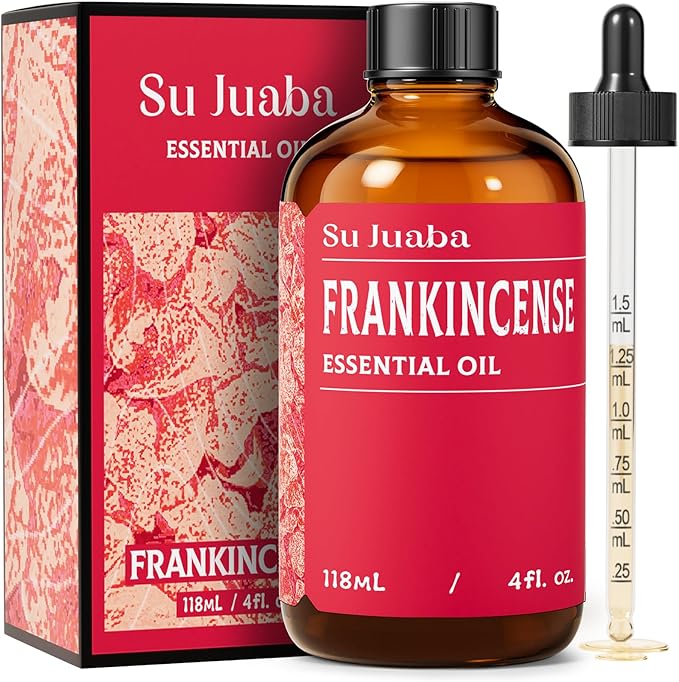 SU JUABA Frankincense Essential Oil 4 Fl Oz,100% Pure Frankincense Oil for Skin, Diffuser, Aromatherapy -118ml