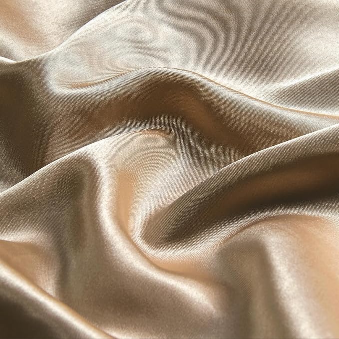 BEDELITE Satin Body Pillow Cover 2 Pack, Super Soft and Cooling Body Pillow Pillowcase for Hair and Skin, Breathable Silky Full Long Pillowcase Cover(20"x54", Tawny Brown)