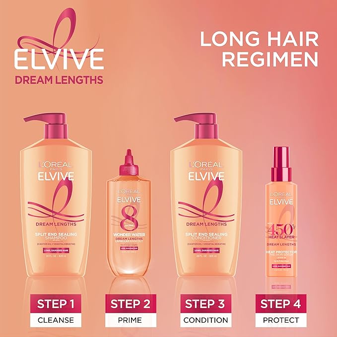 L'Oreal Paris Elvive Dream Lengths Shampoo and Conditioner Kit, Paraben Free, 1 kit