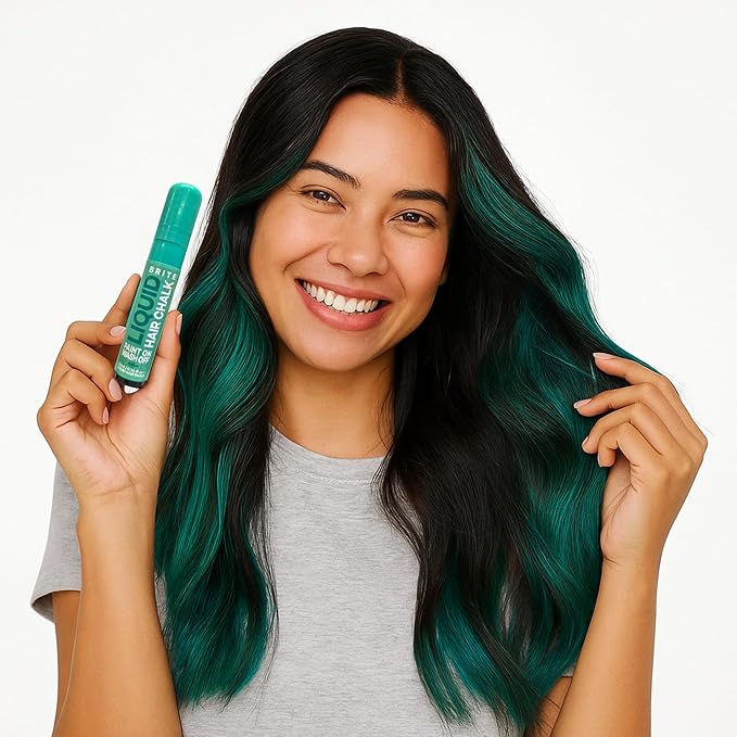 Brite Liquid Aqua Hair Chalk | Cruelty-Free, Easy to Apply, & Washes Off Effortlessly | Vegan Temporary Hair Color | 0.34 Fl Oz