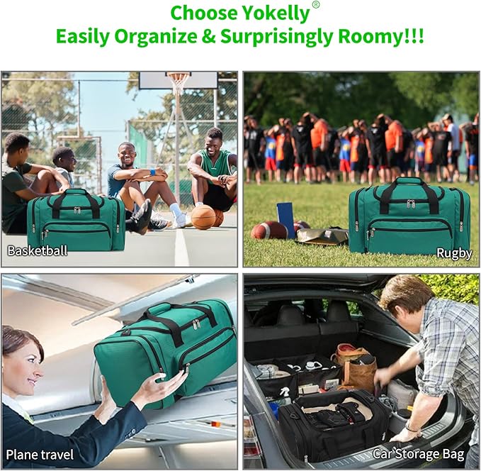 Sports Duffel Bag 20 inch for Travel Gym - Green