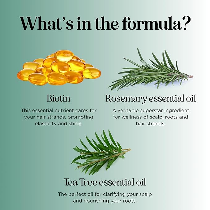Volumizing Biotin and Rosemary Shampoo - Vegan Rosemary Biotin Shampoo for Thinning Hair for Women and Men with Nourishing B Vitamins & Tea Tree Oil - Paraben Silicone & Sulfate Free (16 Fl Oz)