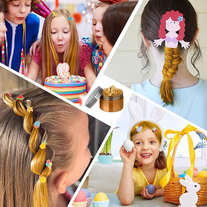 Temporary Hair Color Wax Kit, Stocking Stuffers for Teen Girls, Instant Hair Dye Color Wax Washable Natural Hair Color Cream for DIY Hairstyle on Crazy Hair Day, Children's Day, Christmas (Yellow)