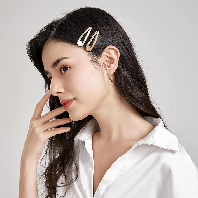 Dofash Snap Hair Clips Metal Grips 5CM/2IN Claw Clips for Thin Hair Basic Hair Accessories Hair Clips for Women (Black)