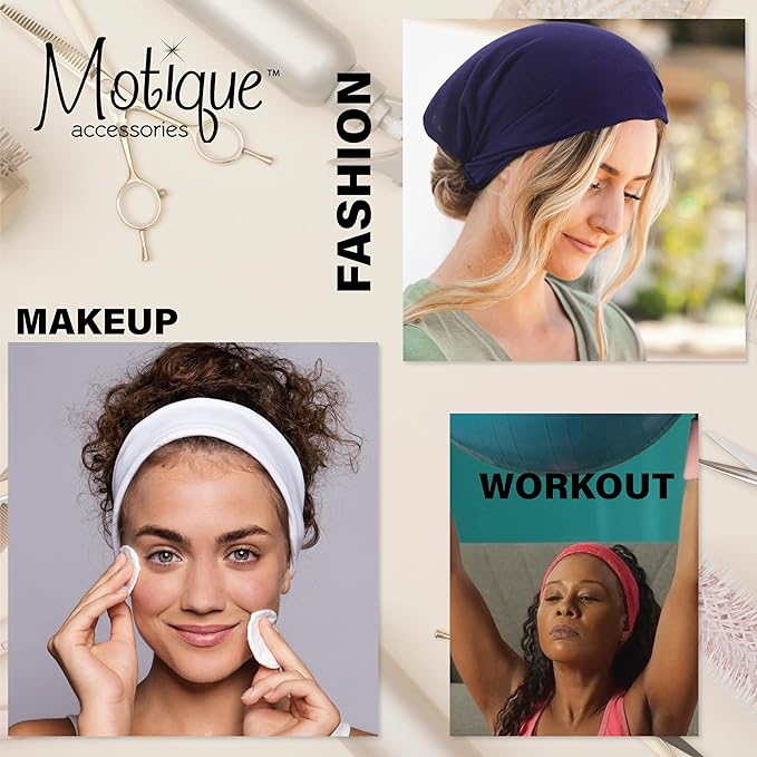 Black Wide Cotton Head Band Solid Boho Yoga Style Soft Hairband