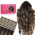 WENNALIFE Tape in Hair Extensions Human Hair, 40pcs 100g 24 inch Balayage Natural Black to Chestnut Brown Hair Extensions Real Human Hair Straight Tape in Extensions Invisible Human Hair Extensions