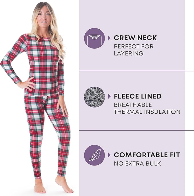 Rocky Thermal Underwear Women Long Johns Womens Thermals Top Bottom Set Fleece Lined Under Wear Clothes Base Layer Thermals
