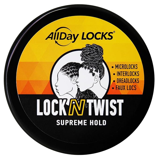 AllDay Locks Lock N Twist (Jar) | Supreme Hold, No Frizz or Flaking | Hydrating, Nourishing Locking Gel | Grape & Avocado-Infused | Lock & Twist Braids, Locks, Twists, Cornrows | 32 oz
