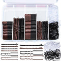 Teenitor 300pcs Bobby Pins Hair Pins, 100 Hair Pins 100 Bobby Pins Brown Hair Black for Women 100 Hair Bands 2inch 2.36inch 2.75inch Brown Black