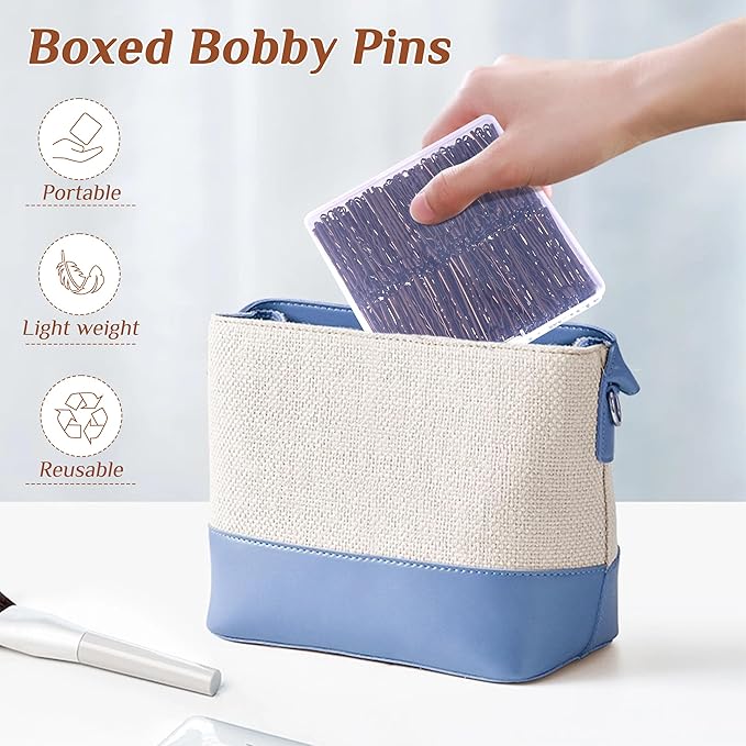 Bobby Pins Brown, 360 Pcs Brown Bobby Pins, 2 Inch Premium Bobby Pin, Secure Hold Bobby Pins with store box, Hair Pins for Kids, Girls and Women