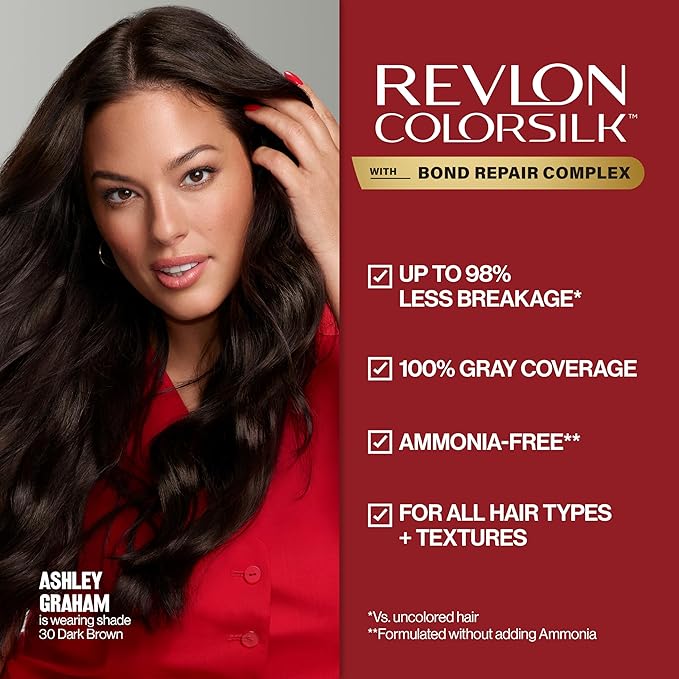 Revlon ColorSilk with Bond Repair Complex, Black Permanent Hair Color, 100% Gray Coverage, Ammonia Free Hair Dye, Vegan Keratin, 11 Soft Black (Pack of 3)