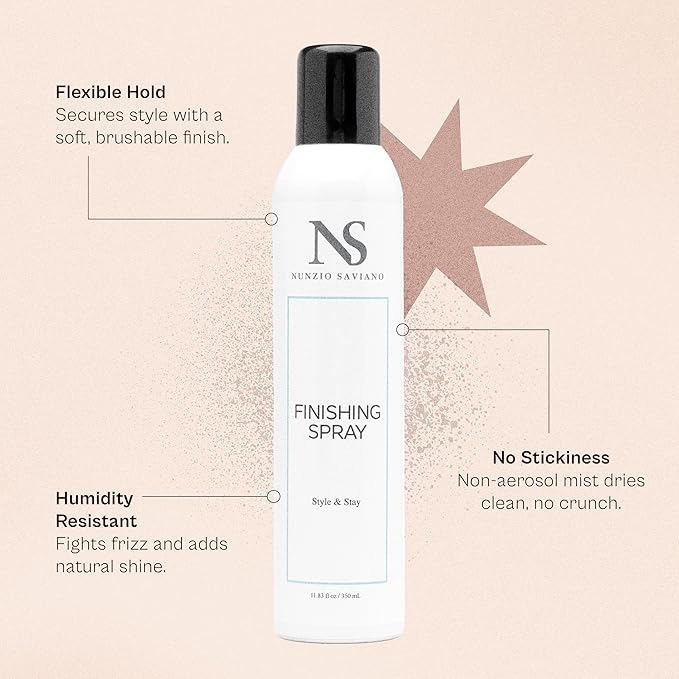 Nunzio Saviano Finishing Spray –Style & Stay – Lightweight, Non-Aerosol Hold Without Residue 11.83 oz / 350 mL