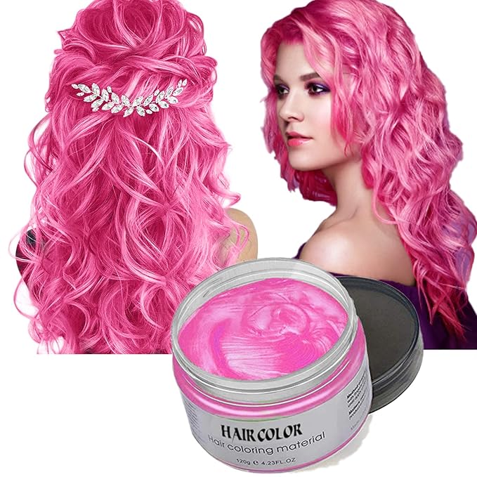 Pink Hair Spray,Temporary Hair Color Wax,Hair Color Spray Wax, Pink Hair Dye,Hair Spray Color Temporary for Cosplay,Party,Masquerade, Halloween.etc (Pink, 1 Pack)