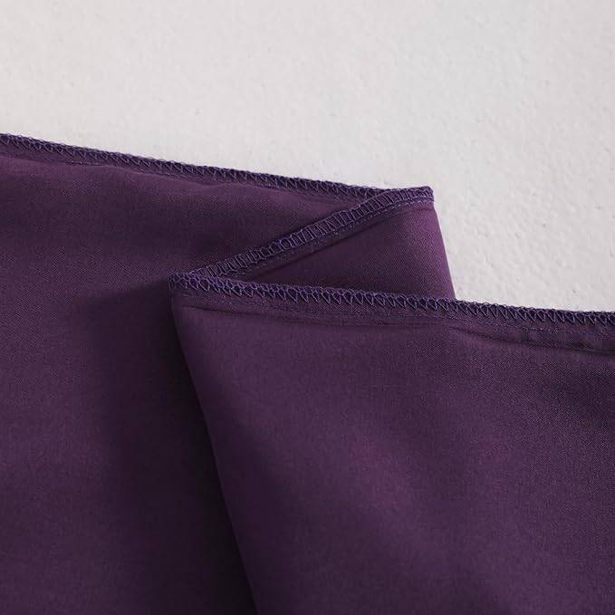 NTBAY 2 Pack Satin Standard Pillowcases for Hair and Skin, Luxurious and Silky Pillow Cases with Envelope Closure, 20x26 Inches, Eggplant Purple