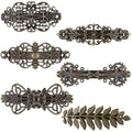 Geyoga 6 Pieces Vintage Hair Barrettes for Women Retro Flower French Pearl Crystal Rhinestones Clips Hair Pins for Women Styling Accessories(Classic Style)